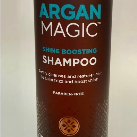 ARGAN MAGIC SHINE BOOSTING
SHAMPOO 32 fl oz/ 946 ml e brown and blue pump bottle - Picture 3 of 5